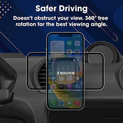 Sounce Magnetic Phone Car Mount, Universal Twist-Lock Air Vent Magnetic Car Phone Mount Holder, Phone Holder for Car Compatible with Cell Phones with Swift-Snap