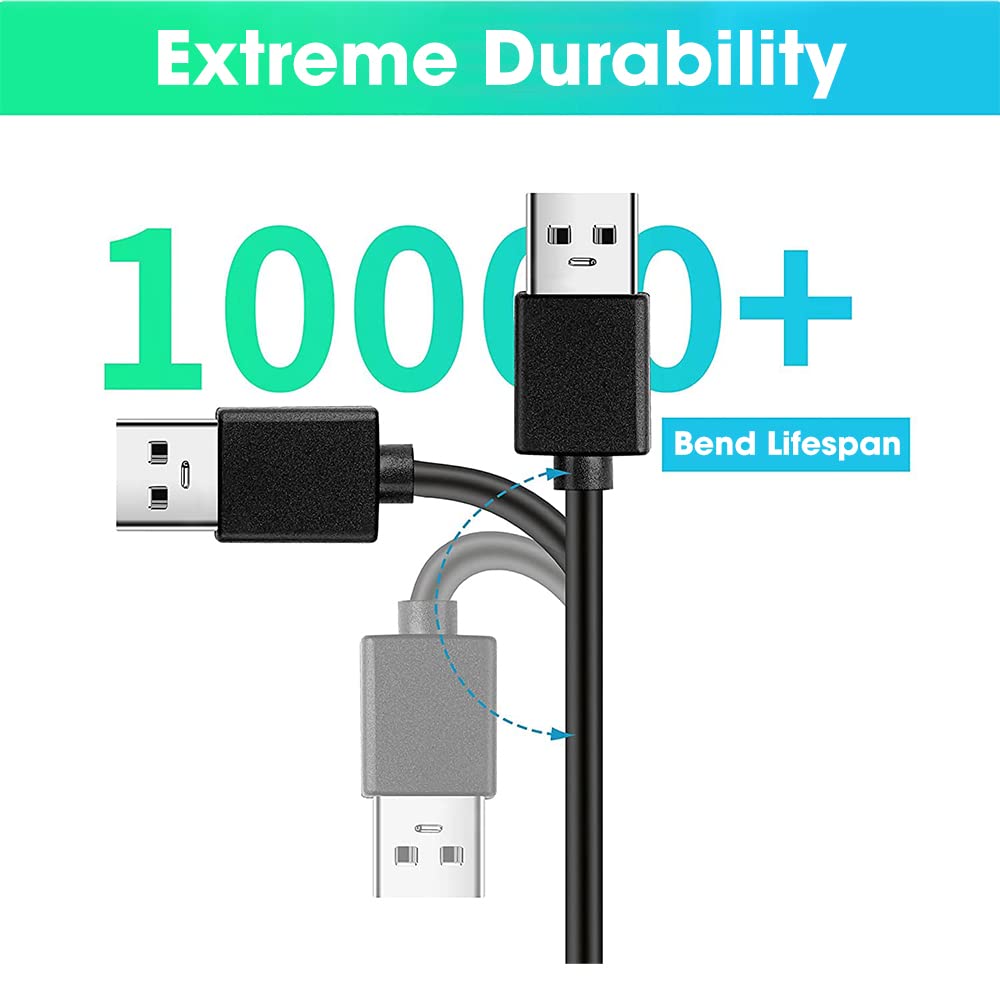 Sounce 6 in Short Slim USB 3.0 A to Micro B Cable M/M - Mobile Charge Sync USB 3.0 Micro B Cable for Portable HHD, Smartphones, and Tablets