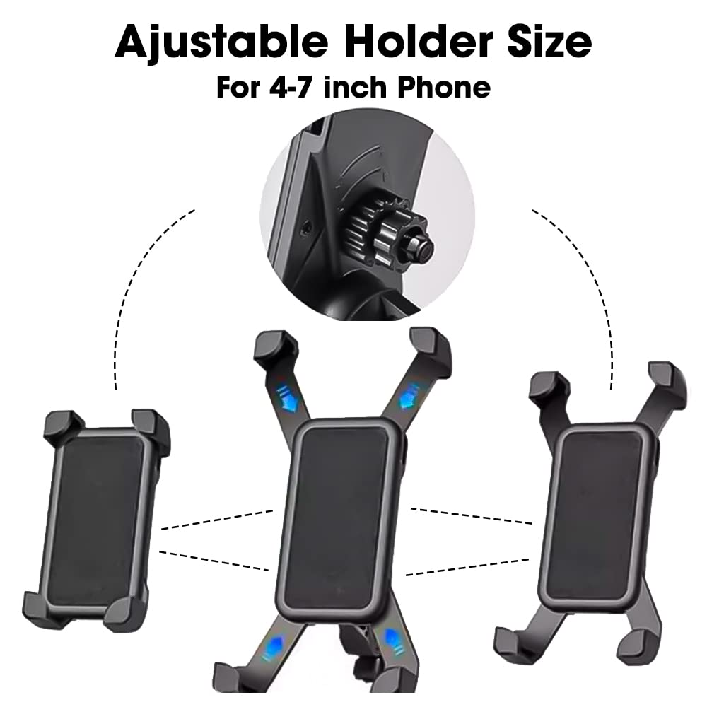 Sounce Waterproof Bike Phone Mount | 360° Rotation, Anti-Shake Bicycle Mobile Holder for Smartphones 3.5"–6.5" | Universal Handlebar Mount for GPS, Scooters, Strollers & More