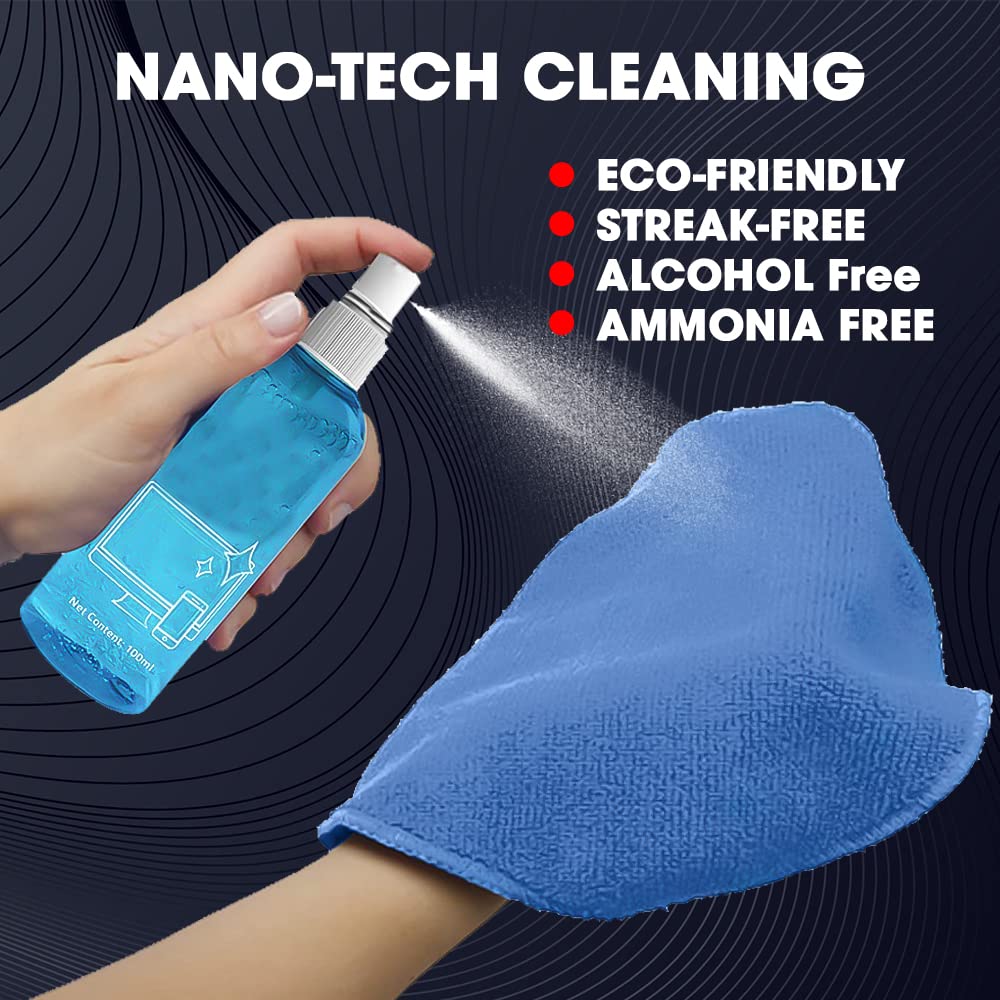 Sounce LCD Screen Cleaning 3 in 1 Screen Cleaner with Spray Cloth Brush Clean Tool for Laptops, Computers, Mobiles (LCD Screen Cleaning 3 in 1 Screen Cleaner with Spray Cloth Brush Clean Tool)