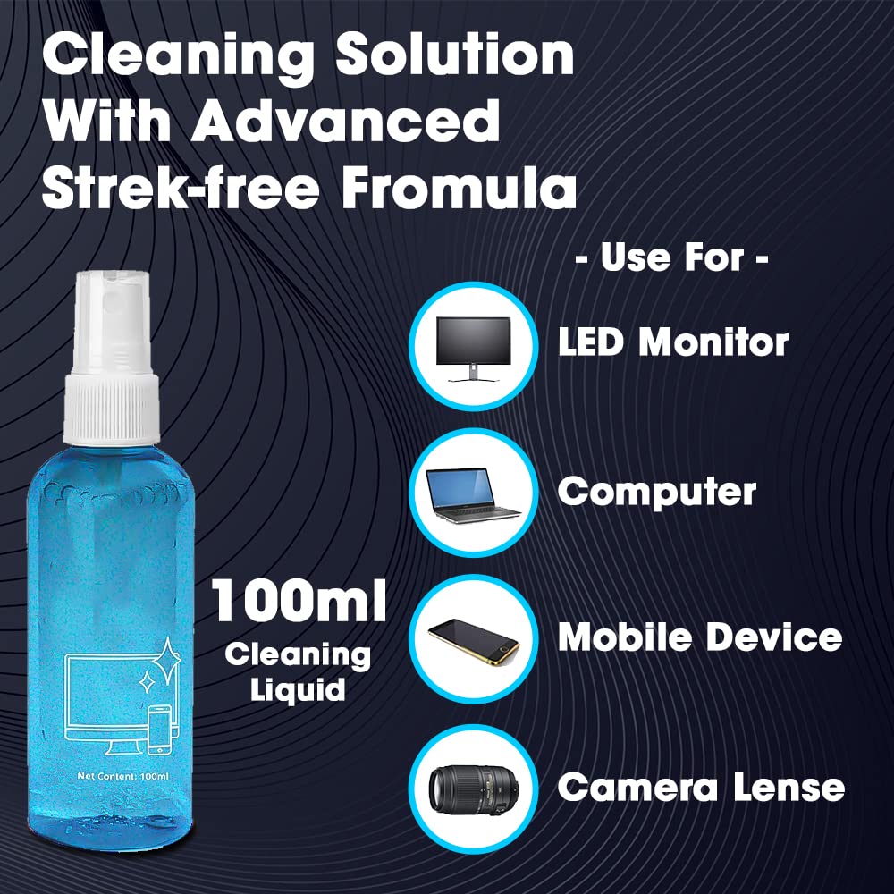 Sounce LCD Screen Cleaning 3 in 1 Screen Cleaner with Spray Cloth Brush Clean Tool for Laptops, Computers, Mobiles (LCD Screen Cleaning 3 in 1 Screen Cleaner with Spray Cloth Brush Clean Tool)