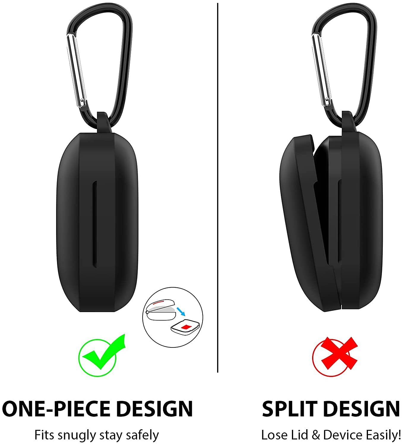 Sounce Silicone Protective Case Cover for OnePlus Buds Pro, Anti Fall Anti Dust, with Hook Earphone Case Cover