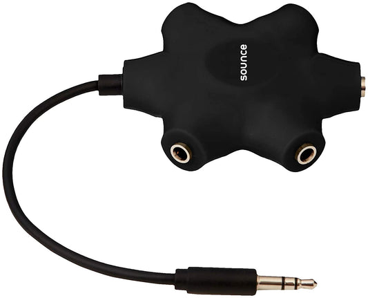 Sounce 5-Way Multi Headphone Audio Splitter Aux Adapter Connector Multi Headphone Splitter, 3.5mm Audio Stereo Splitter Cable, 1 Male to 5 Port Female Earphone Headset Splitter Adapter