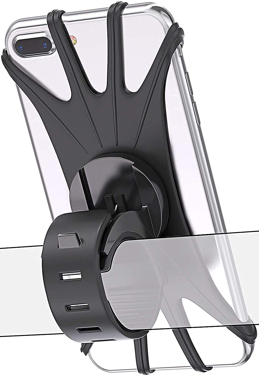 Sounce Bike Phone Mount/Holder, 360 Rotation Silicone Bicycle Phone Holder/Mount, Universal Motorcycle Handlebar Mount Compatible with All Smartphones