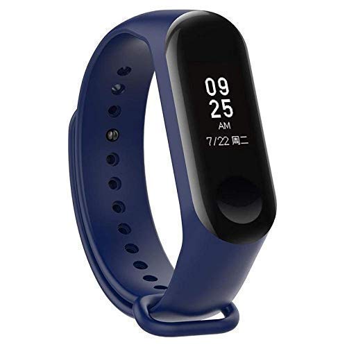 Sounce Premium Silicone Adjustable Watch Band Waterproof, Durable, Comfortable, Sporty Strap Replacement Lightweight for Xiaomi Mi Band 5/ Mi Band 6 (Not Compatible For Mi Band 1/2/3/4)-(Black & Blue)