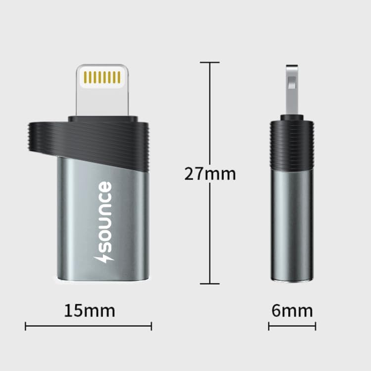 Sounce Type C to Lightning OTG Connector – High-Speed Data & Charging Adapter for All iOS Devices – Black