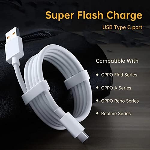 Sounce Realme 65W Super Vooc Charge, Data Sync Fast Charging Type-C Cable Compatible for Realme XT, Realme XT 730G, Realme X2, Realme C12, Realme 6 Pro, Realme Narzo 20A, Realme 7, Realme 7 Pro