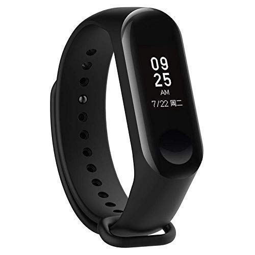 Sounce Premium Silicone Adjustable Watch Band Waterproof, Durable, Comfortable, Sporty Strap Replacement Lightweight for Xiaomi Mi Band 5/ Mi Band 6 (Not Compatible For Mi Band 1/2/3/4)-(Black & Blue)