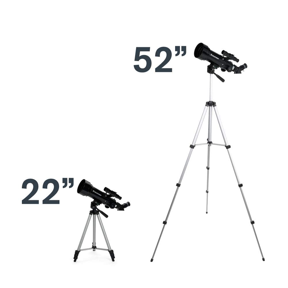 Celes-tron 21035-ADS Travel Scope 70 Refractor Telescope Kit with Backpack – Amazon Exclusive with 4mm Eyepiece & 3X Barlow Lens – Black