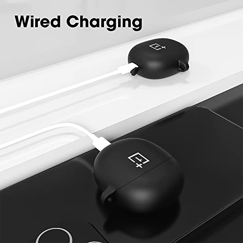 Sounce Earphone Case Cover Compatible with OnePlus Nord Buds CE, Soft Silicone Skin Case Cover Shock-Absorbing Protective Case with Keychain [Front LED Visible]