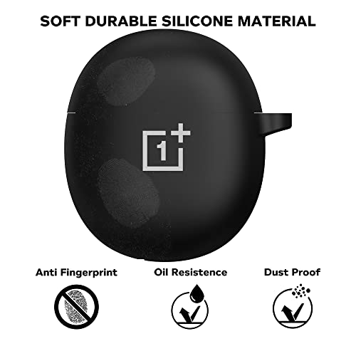 Sounce Earphone Case Cover Compatible with OnePlus Nord Buds CE, Soft Silicone Skin Case Cover Shock-Absorbing Protective Case with Keychain [Front LED Visible]