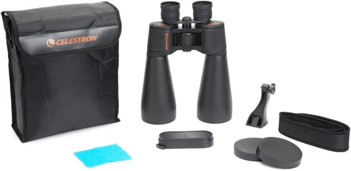 Celes-tron 71009 15x70 Skymaster Binocular – High-Powered Binoculars for Stargazing and Low-Light Viewing – Multi-Coated Optics – Carrying Case Included