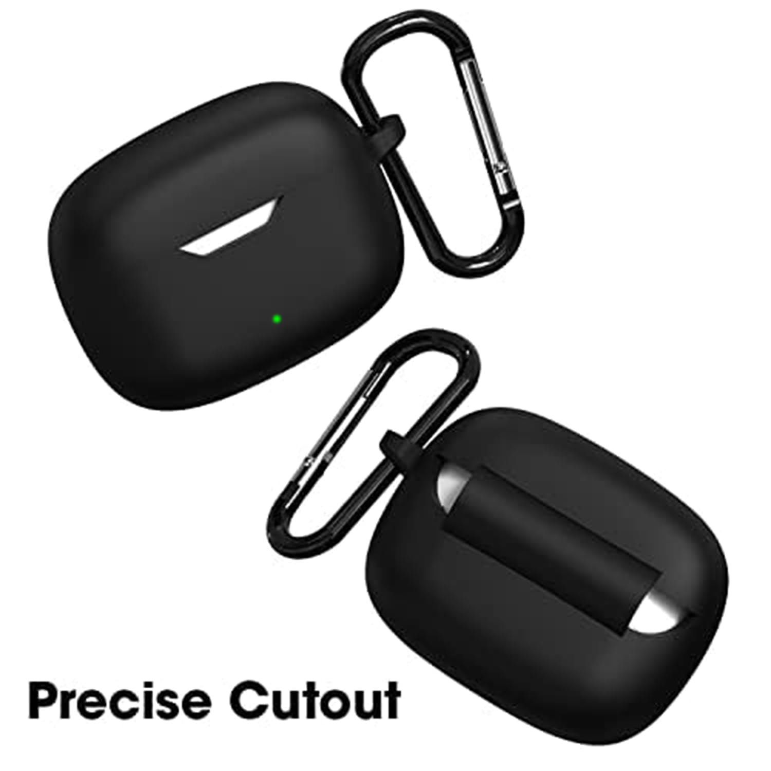 Sounce Portable Silicone Case Cover Scratch-Resistant, Non-Slip Grip, Carabiner Clip Compatible with Keychain for JBL Wave 200 Case Full Protection Shockproof Case Cover Anti Fall Anti Dust (Black)