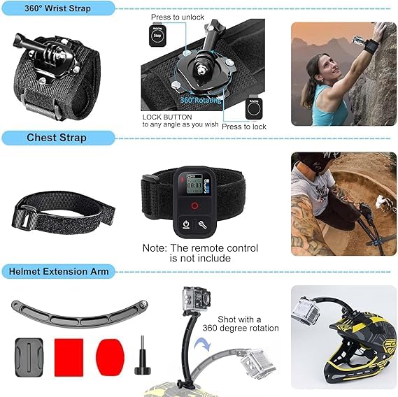 Sounce 49 in 1 Action Camera Accessory Kit Bundle Compatible for GoPro Hero 12/11/10/9 / 8/7/6/5 SJCAM/Akaso/Apeman/Xiaomi Yi Action Camera