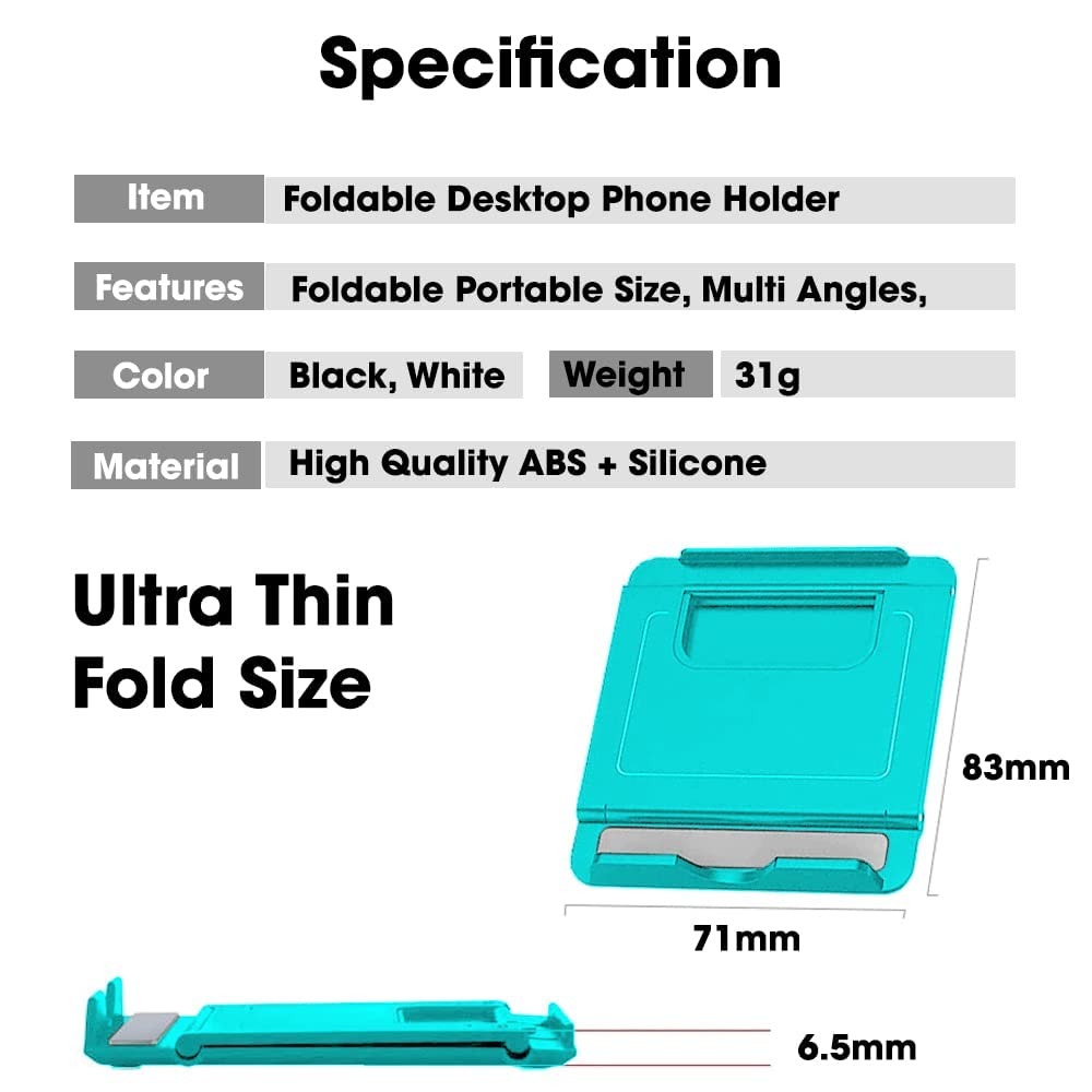 Sounce Indoor Entertainment & Watching a Movie Multi Angle Tablet/Mobile Stand. For iPhone, Android.Portable, Foldable Stand. Perfect for Bed, Office, Home, Gift and Desktop (Pack of 2) (Black - Cyan)