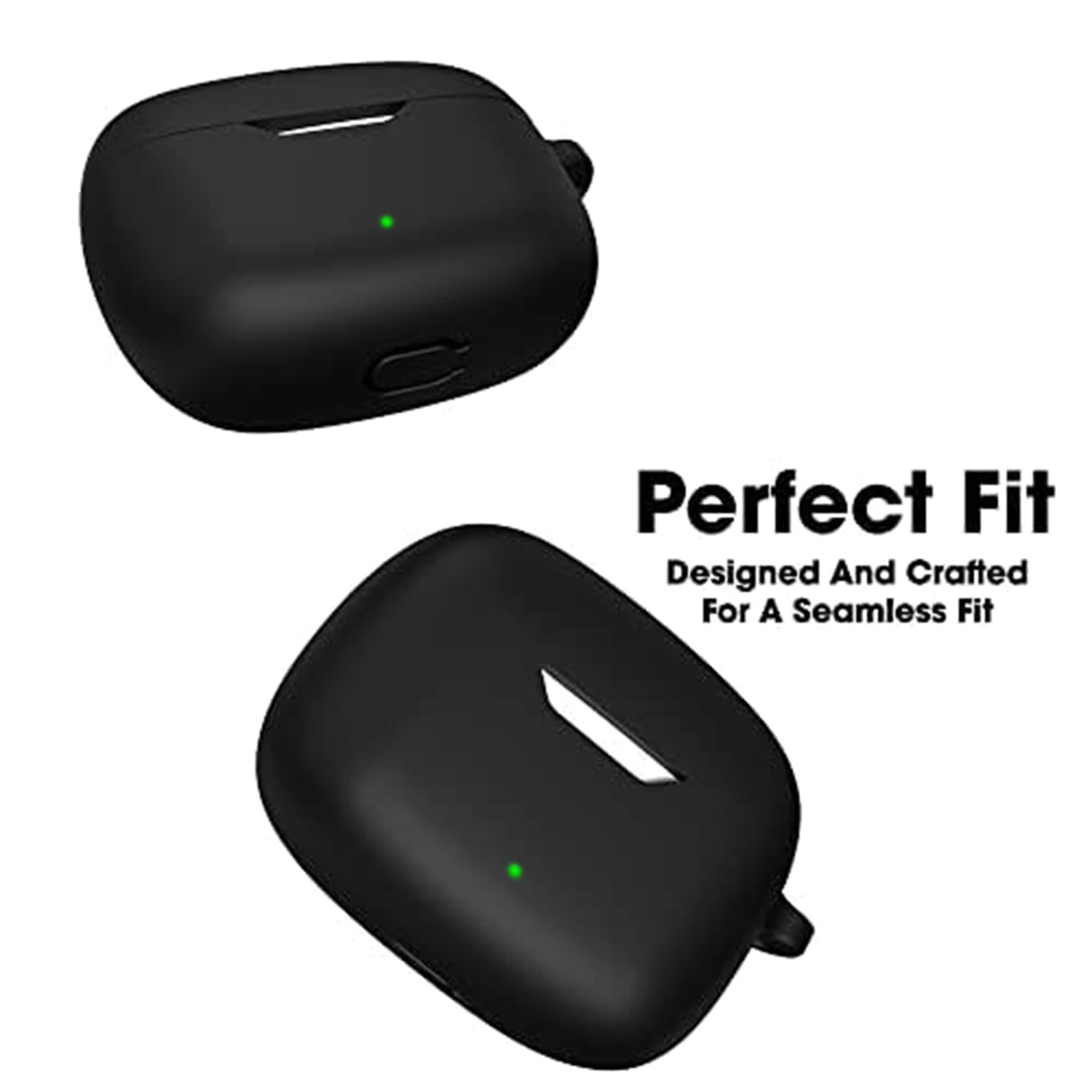 Sounce Portable Silicone Case Cover Scratch-Resistant, Non-Slip Grip, Carabiner Clip Compatible with Keychain for JBL Wave 200 Case Full Protection Shockproof Case Cover Anti Fall Anti Dust (Black)