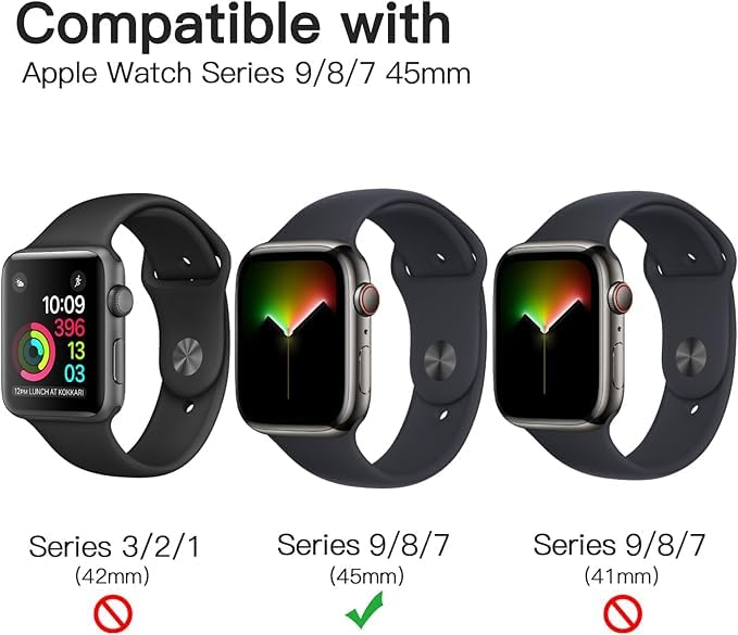 Sounce Screen Guard Protector for Apple Watch Series 9 8 7 Screen Protective Guard with Edge to Edge Full Screen Coverage Compatible with iWatch 45mm - Transparent