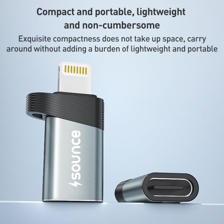Sounce Type C to Lightning OTG Connector – High-Speed Data & Charging Adapter for All iOS Devices – Black