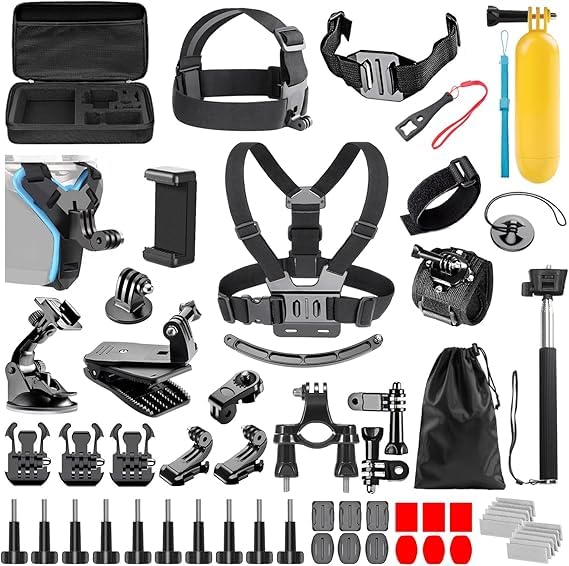 Sounce 49 in 1 Action Camera Accessory Kit Bundle Compatible for GoPro Hero 12/11/10/9 / 8/7/6/5 SJCAM/Akaso/Apeman/Xiaomi Yi Action Camera