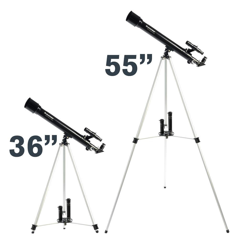 Celes-tron PowerSeeker 50AZ Telescope – Manual Alt-Azimuth Refractor Telescope for Beginners with Bonus Astronomy Software – Compact & Portable – 50mm Aperture