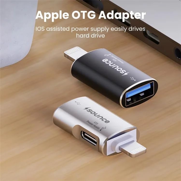 Sounce USB 3.0 to Lightning Adapter Connector, Female to Male USB 3.0 High-Speed Data Transfer Converter USB Adapter for iPhone, iPad, MacBook