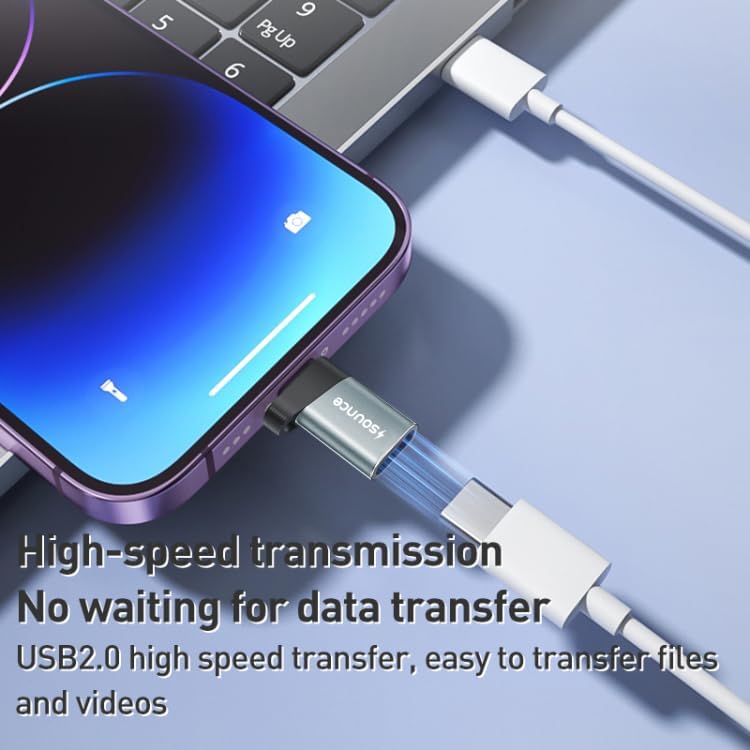 Sounce Type C to Lightning OTG Connector – High-Speed Data & Charging Adapter for All iOS Devices – Black