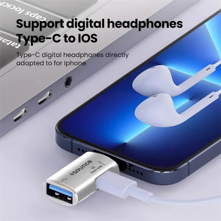 Sounce USB 3.0 to Lightning Adapter Connector, Female to Male USB 3.0 High-Speed Data Transfer Converter USB Adapter for iPhone, iPad, MacBook
