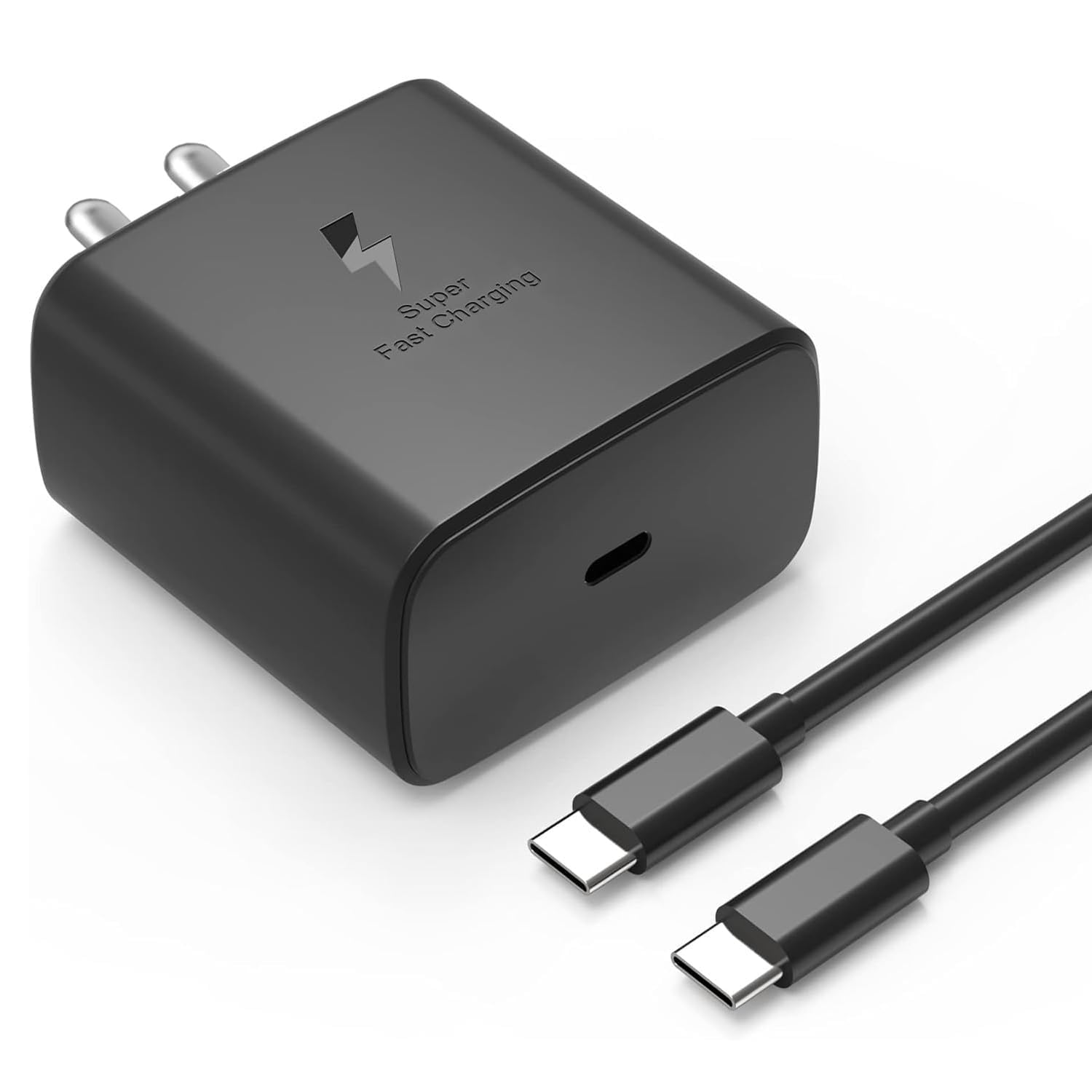 45W USB Type-C Travel Charger with USB-C Cable | Super Fast Charging Combo for Galaxy S24/S23/S22/S21 FE/M14/M34/M53 – by Sounce (Black)
