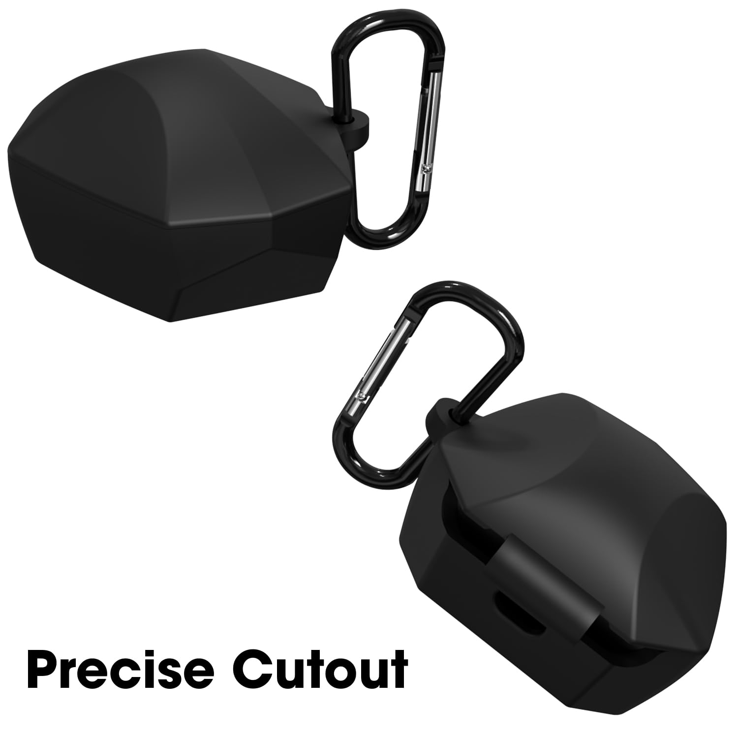 Sounce Earphone Case Cover Compatible for Boat Immortal 121, Soft Silicone Skin Case Cover Shock-Absorbing Protective Case with Keychain [Front LED Visible] (Black)