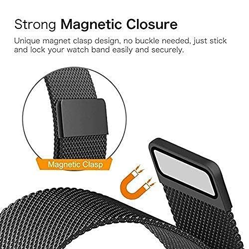 Sounce 20mm Metal Stainless Steel Replacement Band Strap with Magnetic Lock For Boat, Fire Boltt, Noise, Dizo, Amazfit, Beatxp, Samsung Galaxy, Fast-Track, Ptron, Amazfit & All 20mm Smartwatches