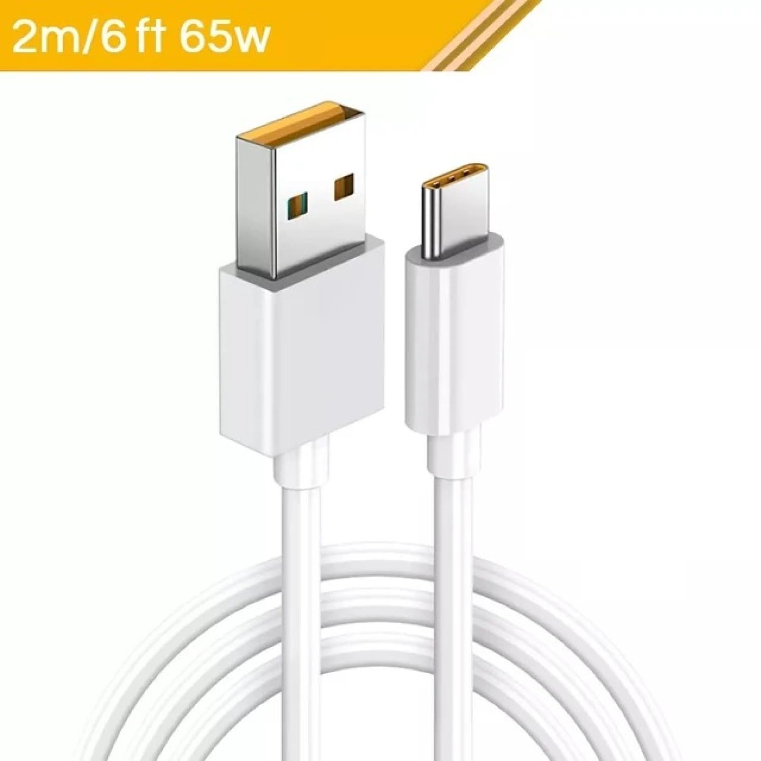 Sounce 2 Meter Realme 65W Super Vooc Charge, Data Sync Fast Charging Type-C Cable Compatible for Realme XT, Realme XT 730G, Realme X2, Realme 6 Pro, Realme Narzo 20A, Realme 7, Realme 7 Pro