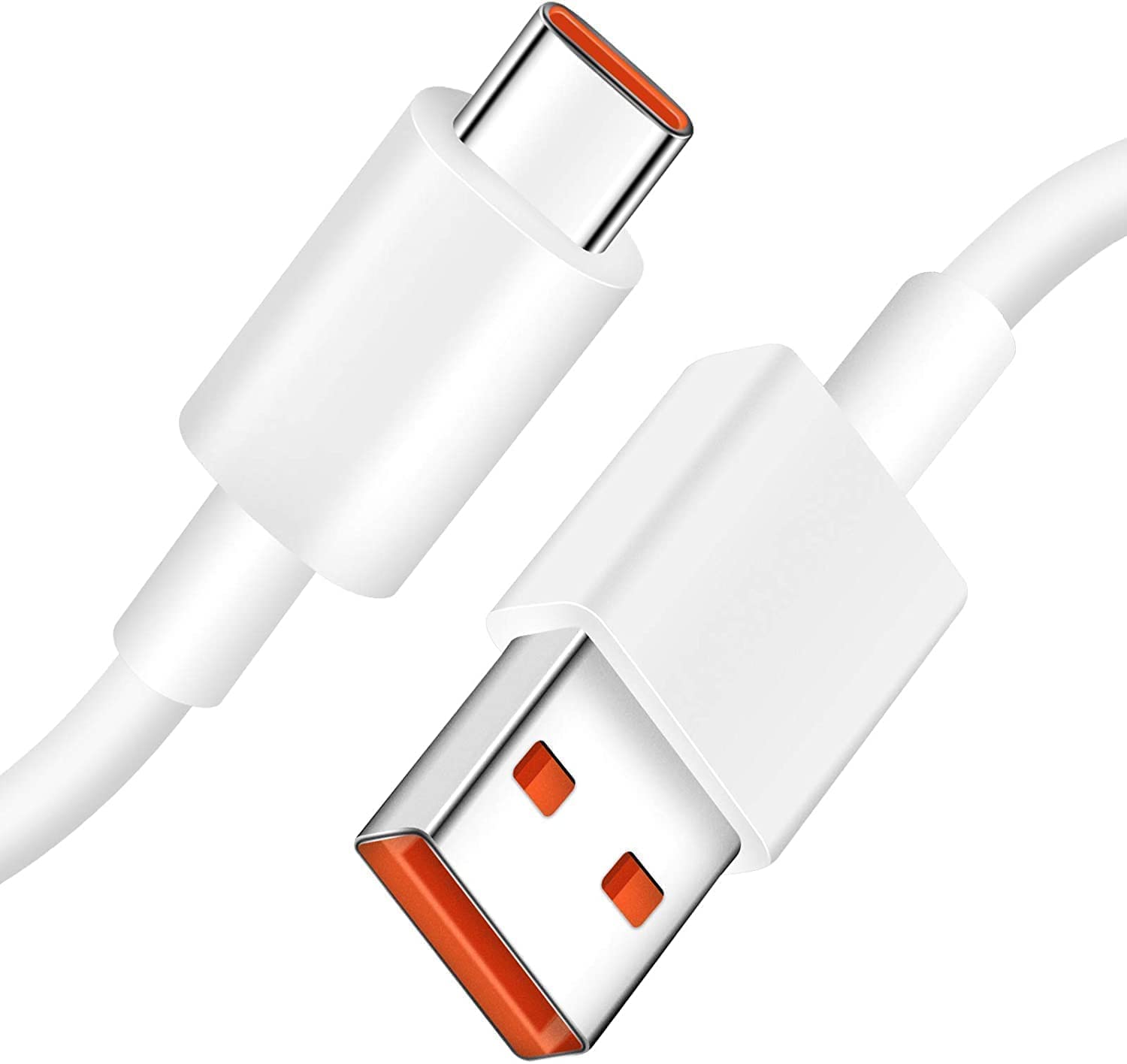 33W USB to Type-C Hypercharge Cable by Sounce | 3A Fast Charging & 480Mbps Sync Cord for Xiaomi, Redmi & Other Type-C Devices – White (1m)