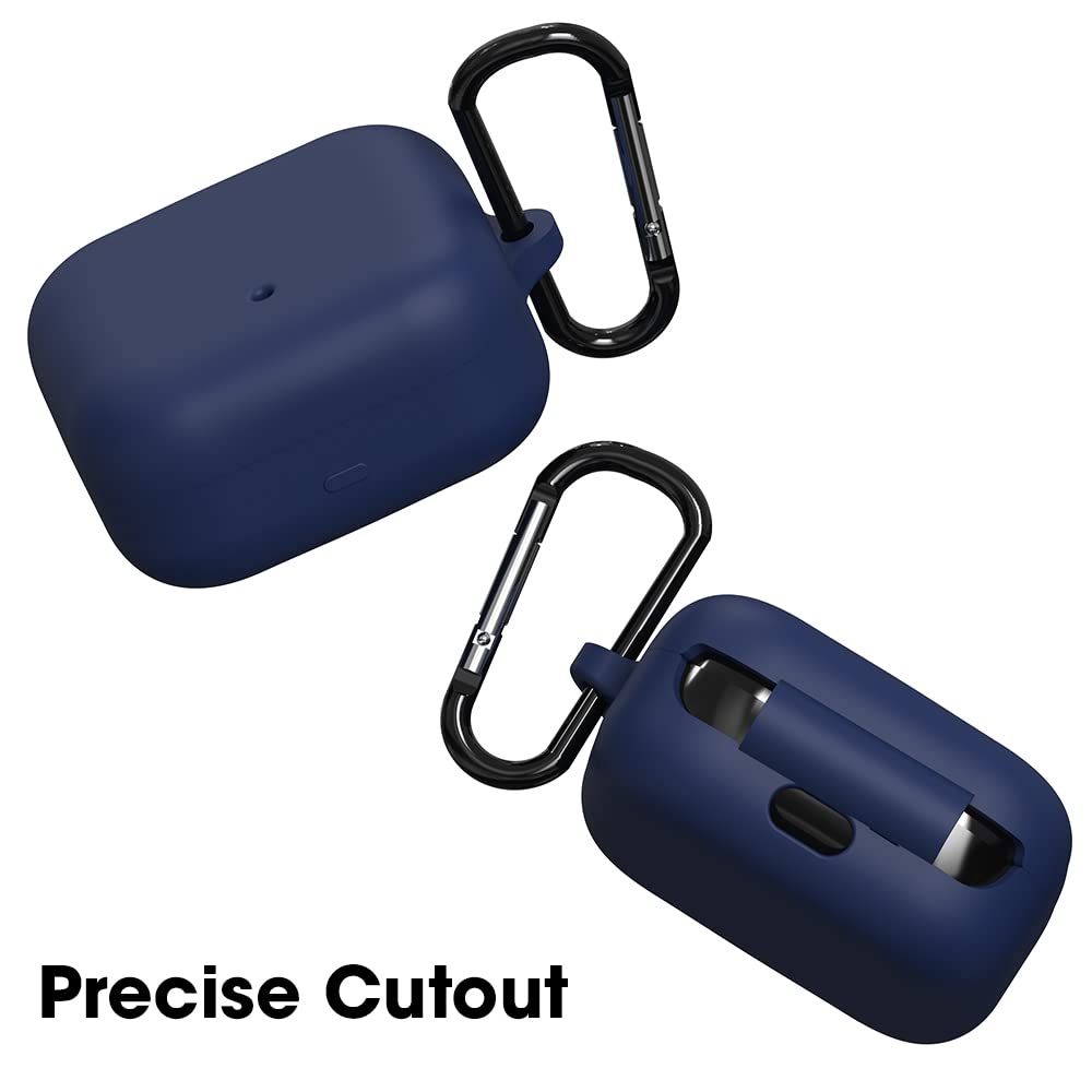 Sounce Earphone Case Cover Compatible for Realme 3s Buds, Soft Silicone Skin Case Cover Shock-Absorbing Protective Case with Keychain [Front LED Visible] (Blue)