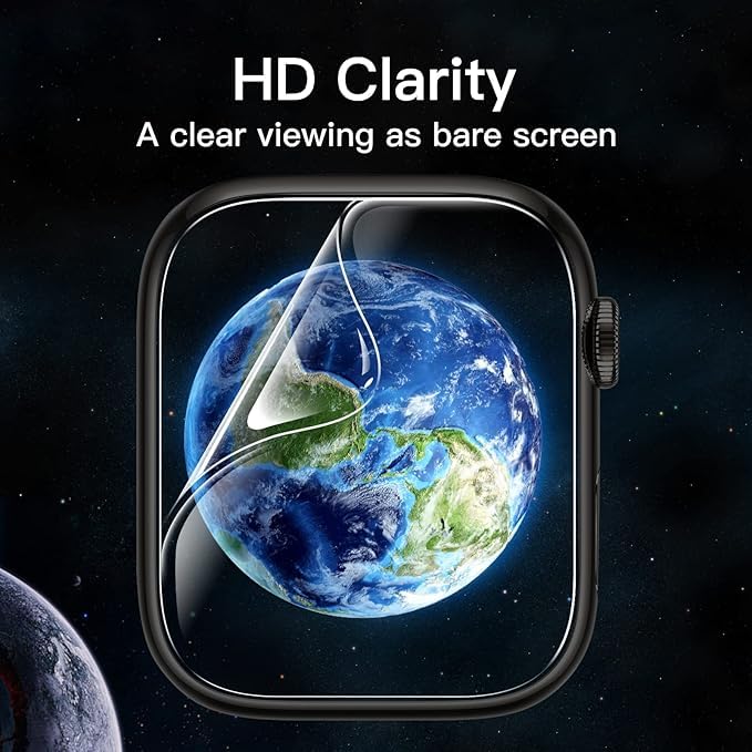 Sounce Screen Guard Protector for Apple Watch Series 9 8 7 Screen Protective Guard with Edge to Edge Full Screen Coverage Compatible with iWatch 45mm - Transparent