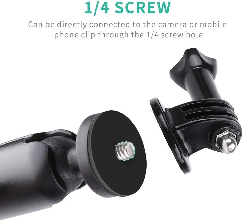 Sounce Action Camera Aluminium Alloy Holder Compatible with Gopro & All Action Cameras Bike Mount with Two 360° rotational Angle for Bike Motorcycle and Bicycle (Handlebar Attachment)