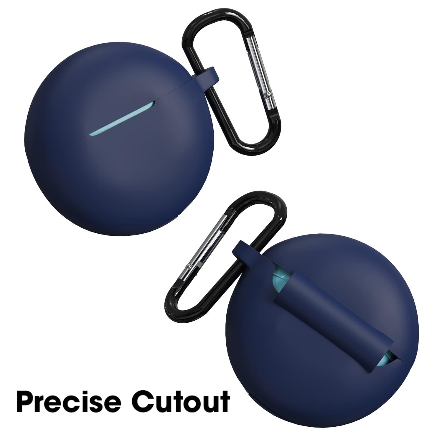 Sounce Portable Silicone Case Cover Scratch-Resistant, Non-Slip Grip, Carabiner Clip Compatible with Keychain for Oppo Enco Buds 2 Full Protection Shockproof Case Cover Anti Fall Anti Dust (Blue)