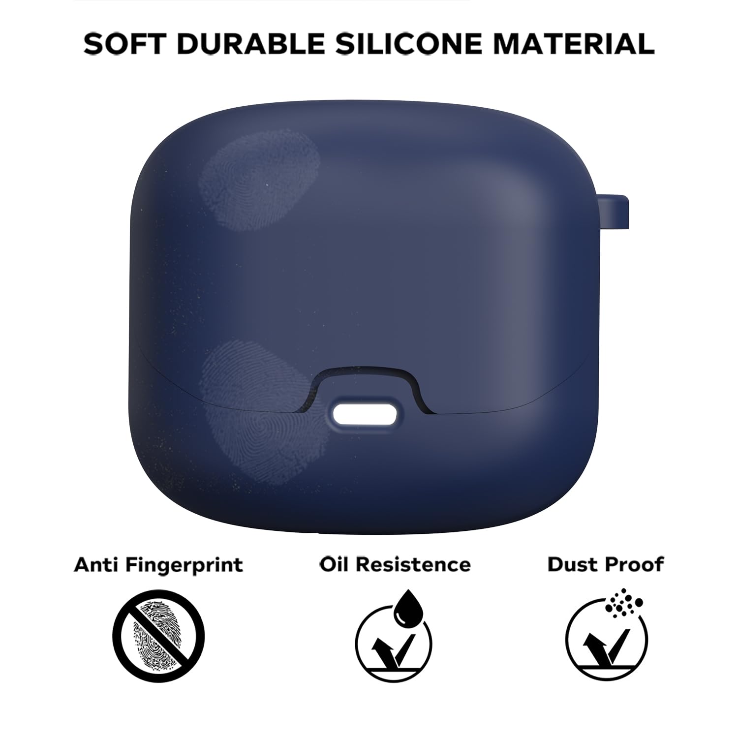Sounce Earphone Case Cover Compatible for Boult Audio Z40, Soft Silicone Skin Case Cover Shock-Absorbing Protective Case with Keychain [Front LED Visible] (Blue)