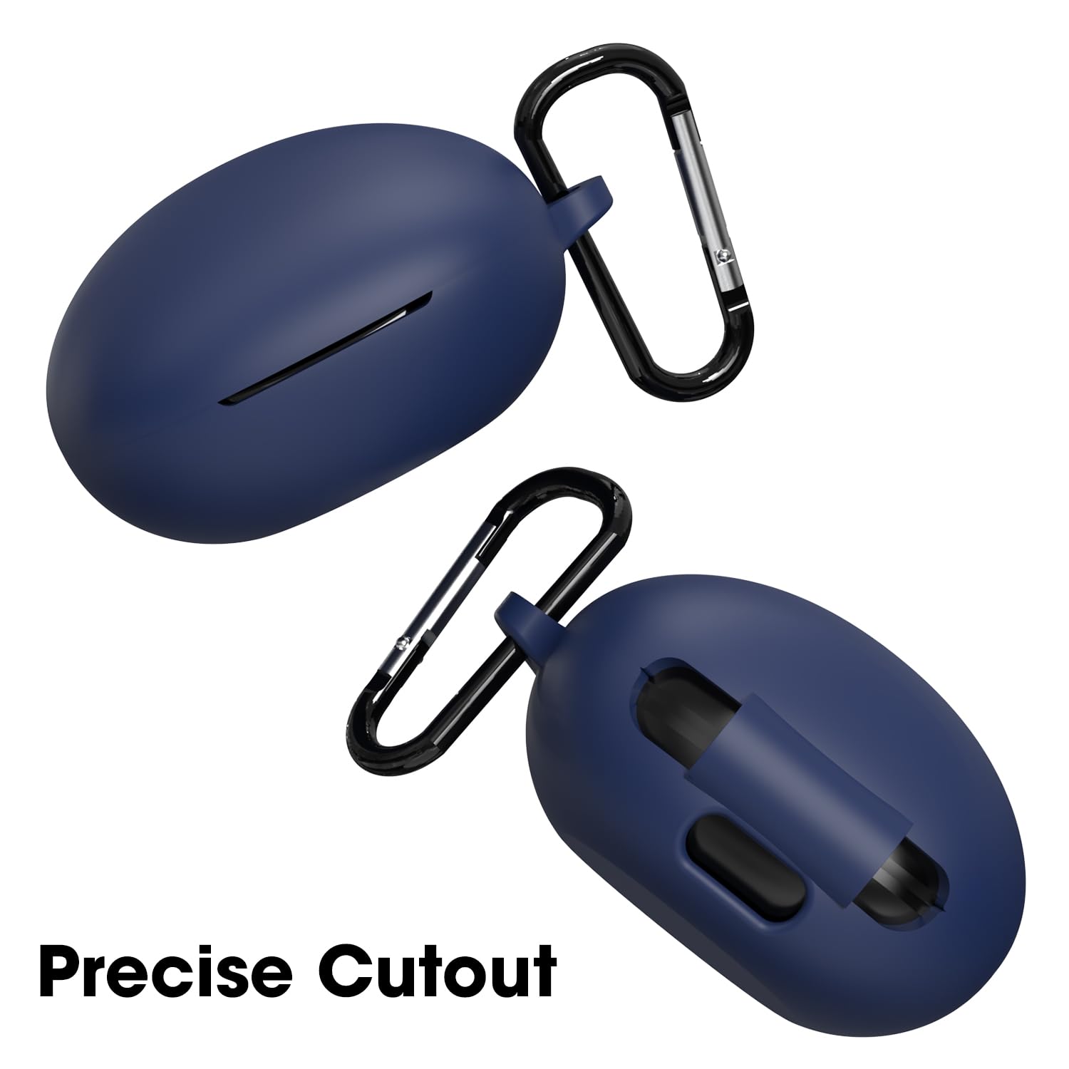 Sounce Portable Silicone Case Cover Scratch-Resistant, Non-Slip Grip, Carabiner Clip Compatible with Keychain for Boult Maverick Full Protection Water Resistant Shockproof Anti Fall, Anti Dust(Blue)