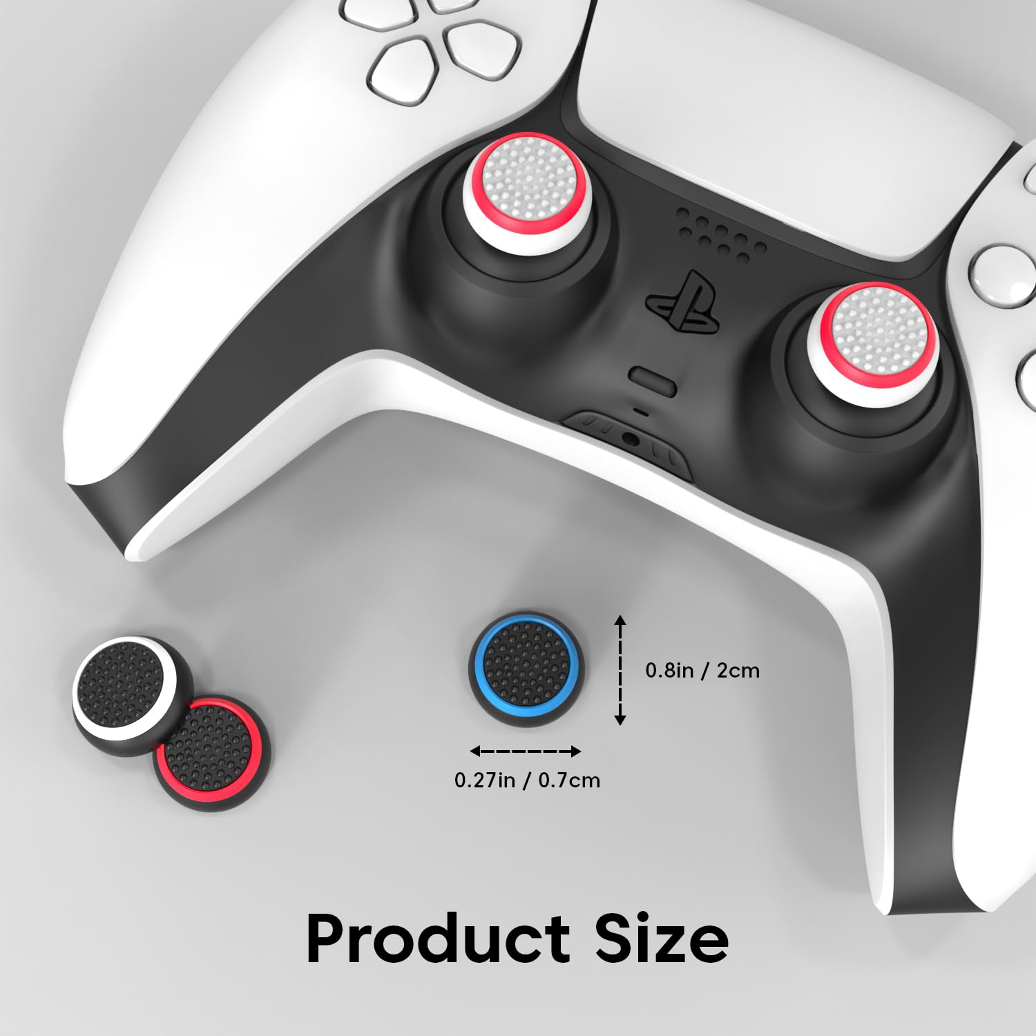 Sounce 8 Pcs Controller Thumb Grips for PS5/PS4/Xbox One/360/Switch – Anti-Slip Joystick Caps for PS5 Remote Controller & Gamepads, Soft Silicone Thumb Stick Covers for Enhanced Grip & Protection