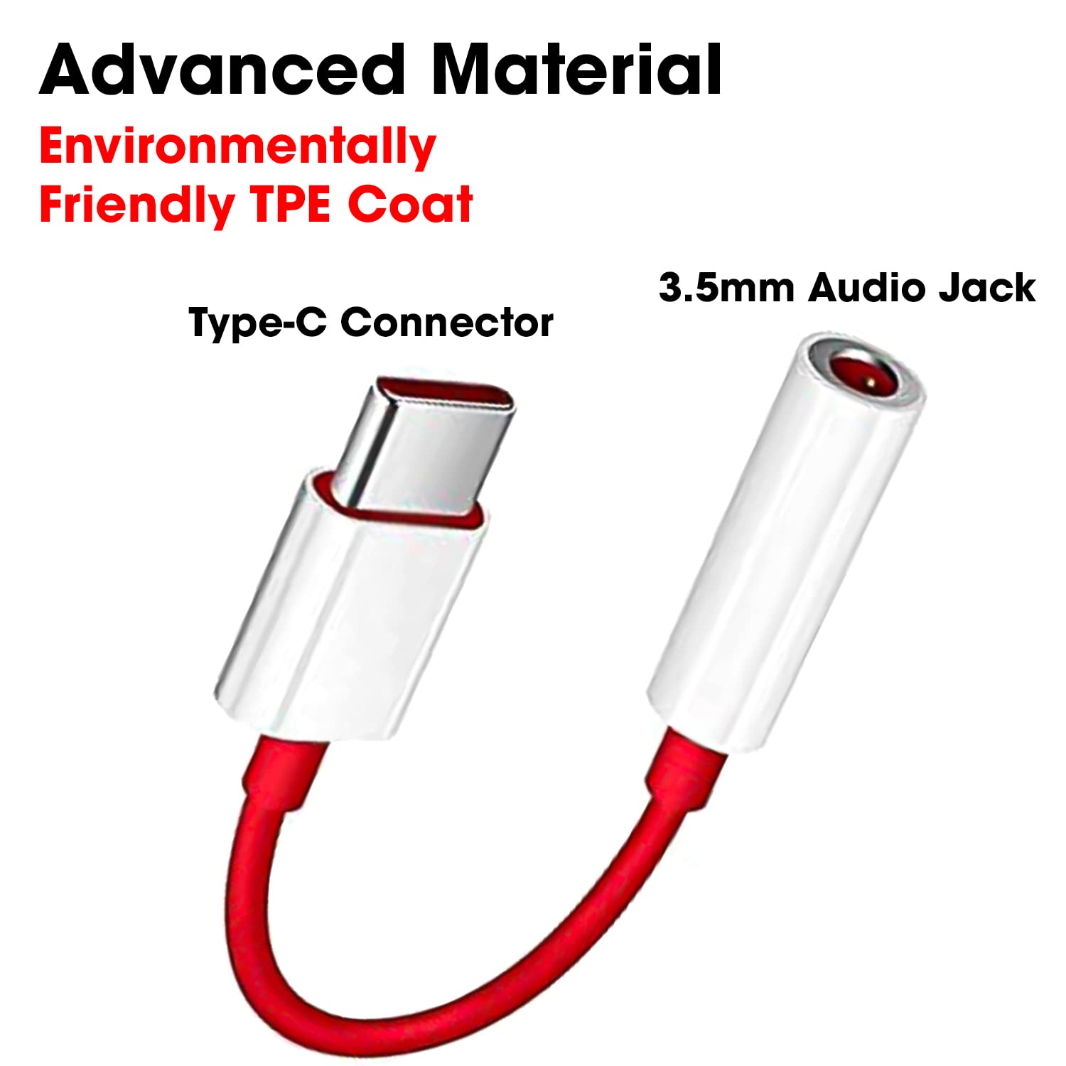 Sounce Type-C to 3.5mm Audio Adapter | Noise-Canceling Jack Converter for OnePlus 8T/8/7/7 Pro/6/6T & All Pro Devices (Pack of 1)