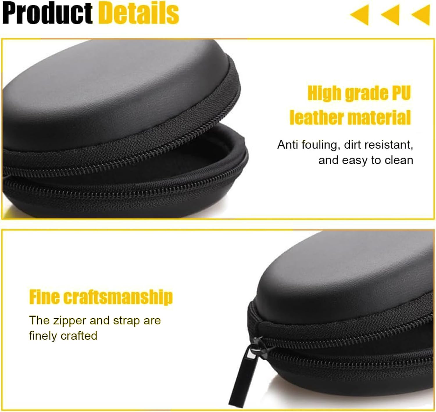 Sounce Multi-Functional Portable Hard Shell Carrying Case for Earphones, Headsets, Pen Drives, SD Cards & Mobile Accessories – Compact Travel Storage Pouch with Shockproof Protection – Black