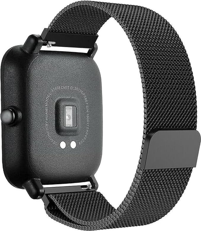 Sounce 20mm Metal Stainless Steel Replacement Band Strap with Magnetic Lock For Boat, Fire Boltt, Noise, Dizo, Amazfit, Beatxp, Samsung Galaxy, Fast-Track, Ptron, Amazfit & All 20mm Smartwatches