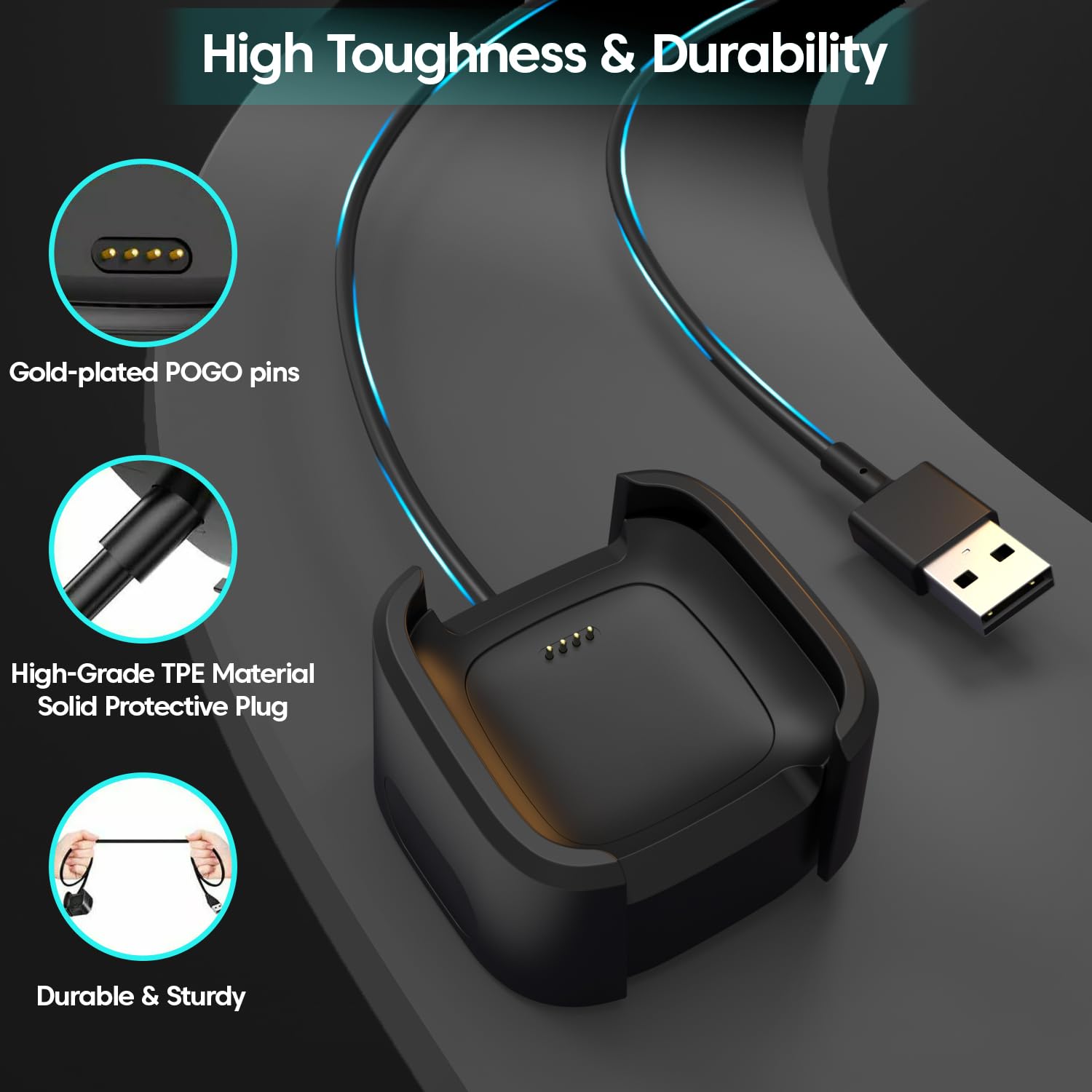 Usb Charger For Versa Sounce USB Charging Cable For Fitbit Versa