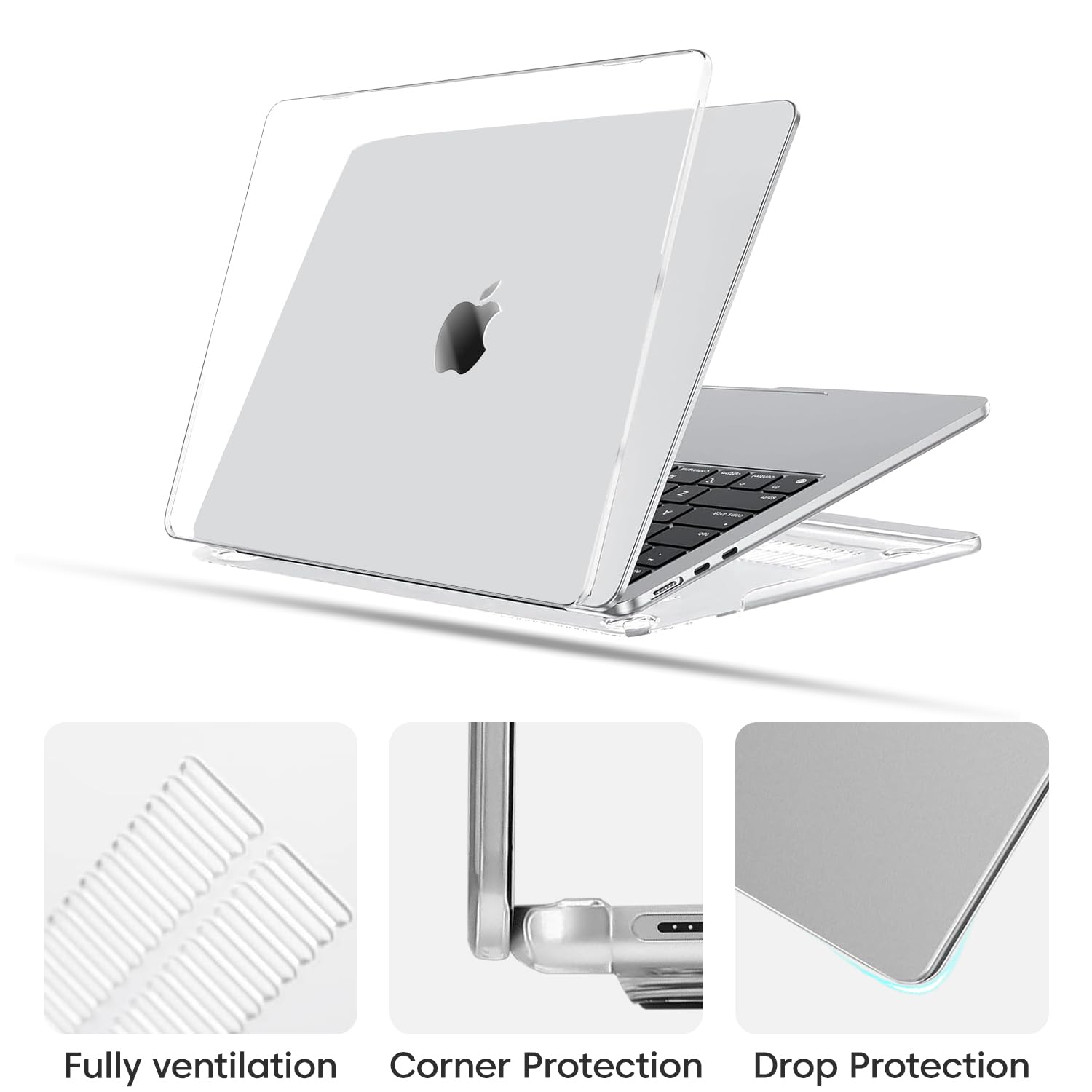 Sounce Case for MacBook Air M2 A2681 13.6 inch Case Cover Plastic Hard Shell for Apple MacBook Air M2 Waterproof Case and Back Cover with TPU Keyboard Skin Cover & Screen Protector