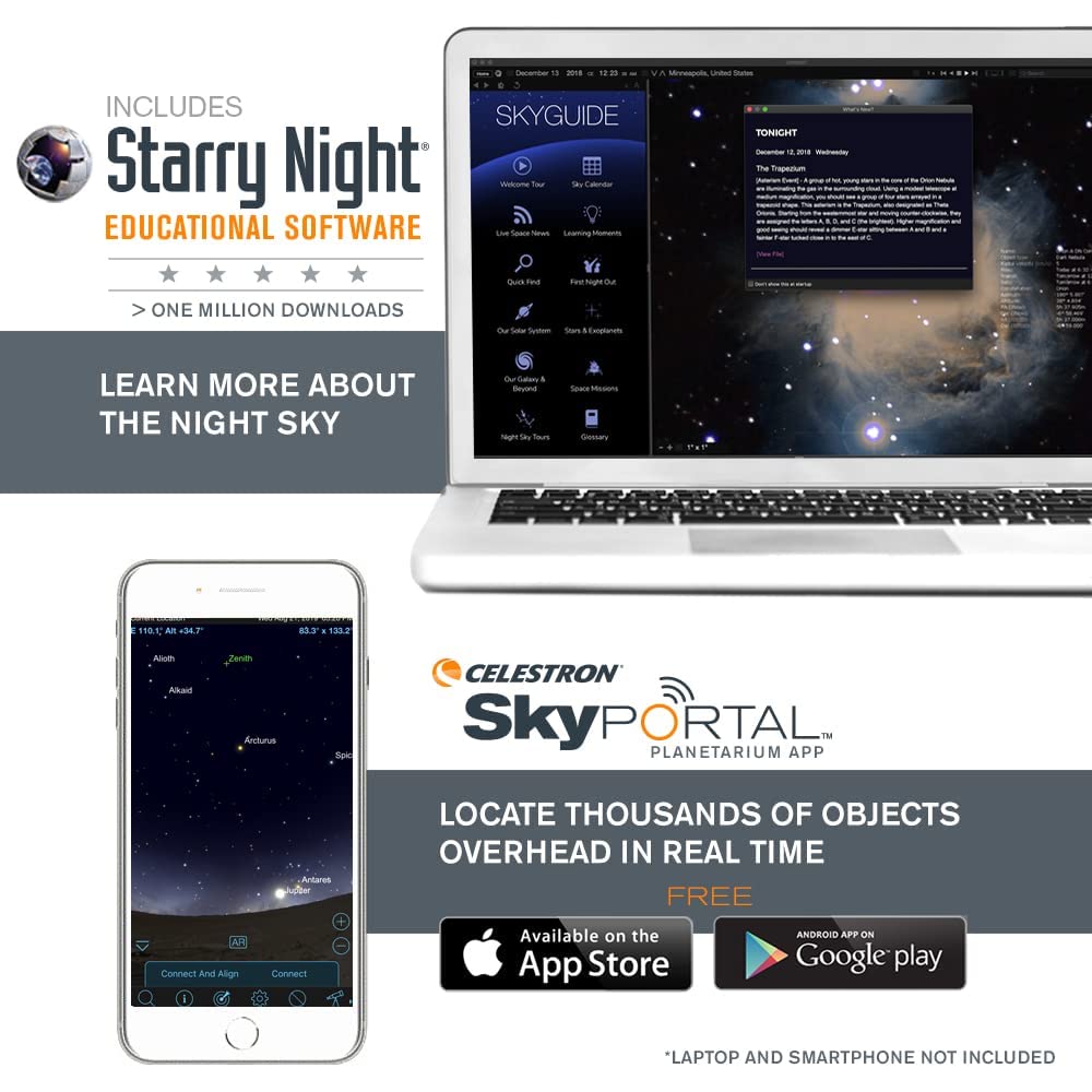 Celes-tron 21035-ADS Travel Scope 70 Refractor Telescope Kit with Backpack – Amazon Exclusive with 4mm Eyepiece & 3X Barlow Lens – Black