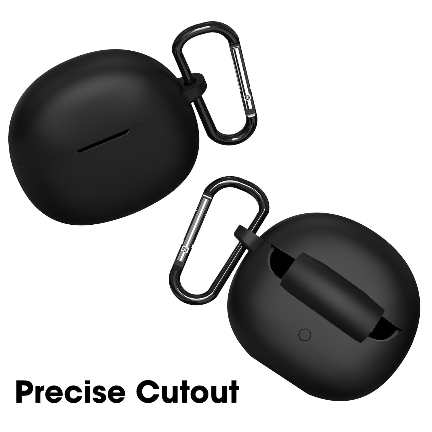 Sounce Soft Silicone Case Cover for Boat 141 Pro, Scratch-Resistant, Non-Slip Grip with Carabiner Clip Keychain, Full Protection, Water Resistant Shockproof Case Anti Fall Anti Dust - Black