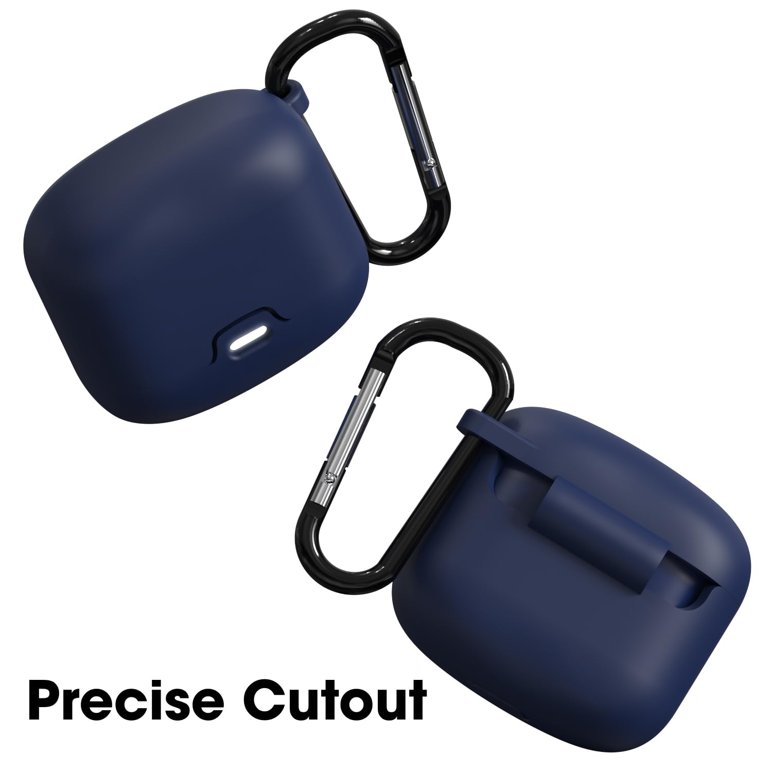 Sounce Earphone Case Cover Compatible for Boult Audio Z40, Soft Silicone Skin Case Cover Shock-Absorbing Protective Case with Keychain [Front LED Visible] (Blue)
