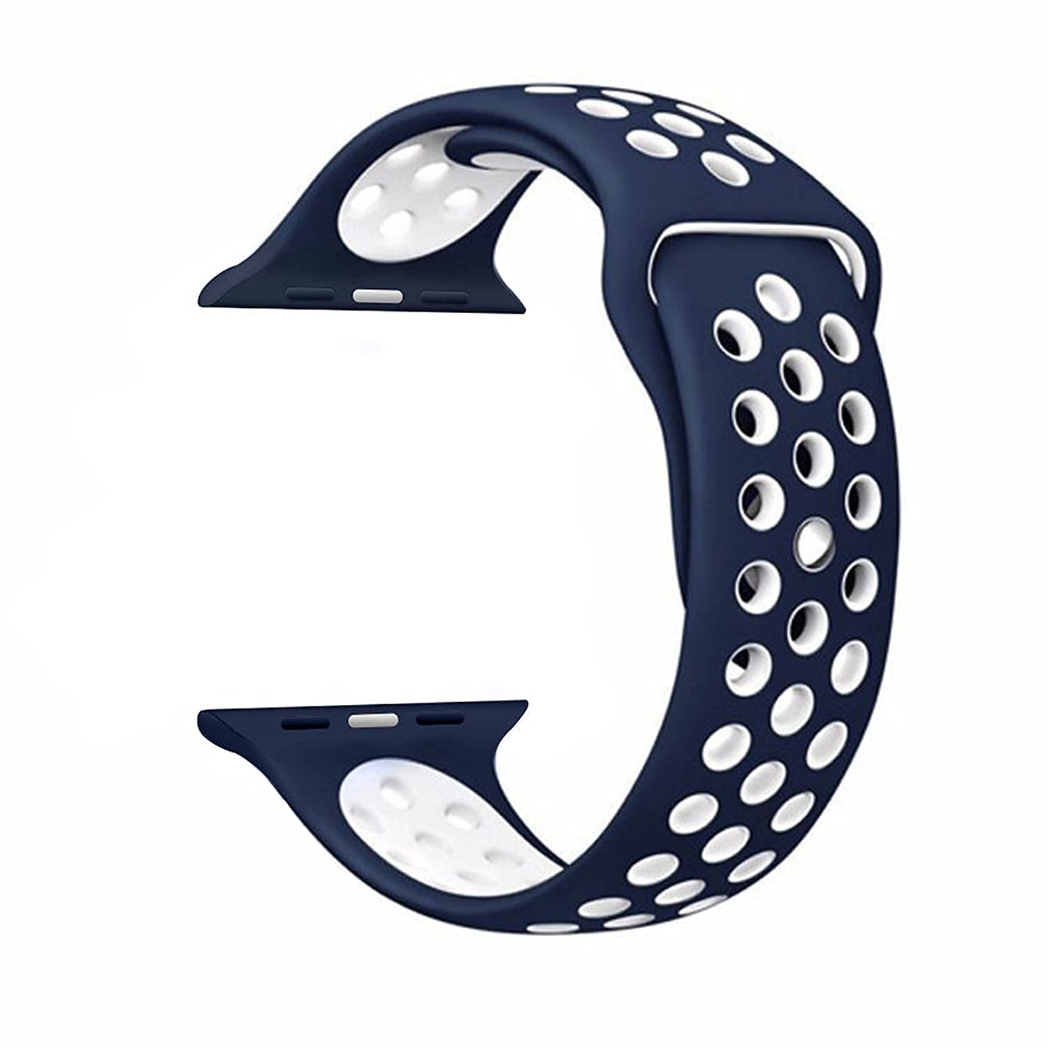 Sounce Sports Strap Compatible for Watch Band 42mm 44mm 45mm Adjustable Silicone Wristband Sport Loop for Watch Series 7/6/5/4/3/2/1, SE - Blue