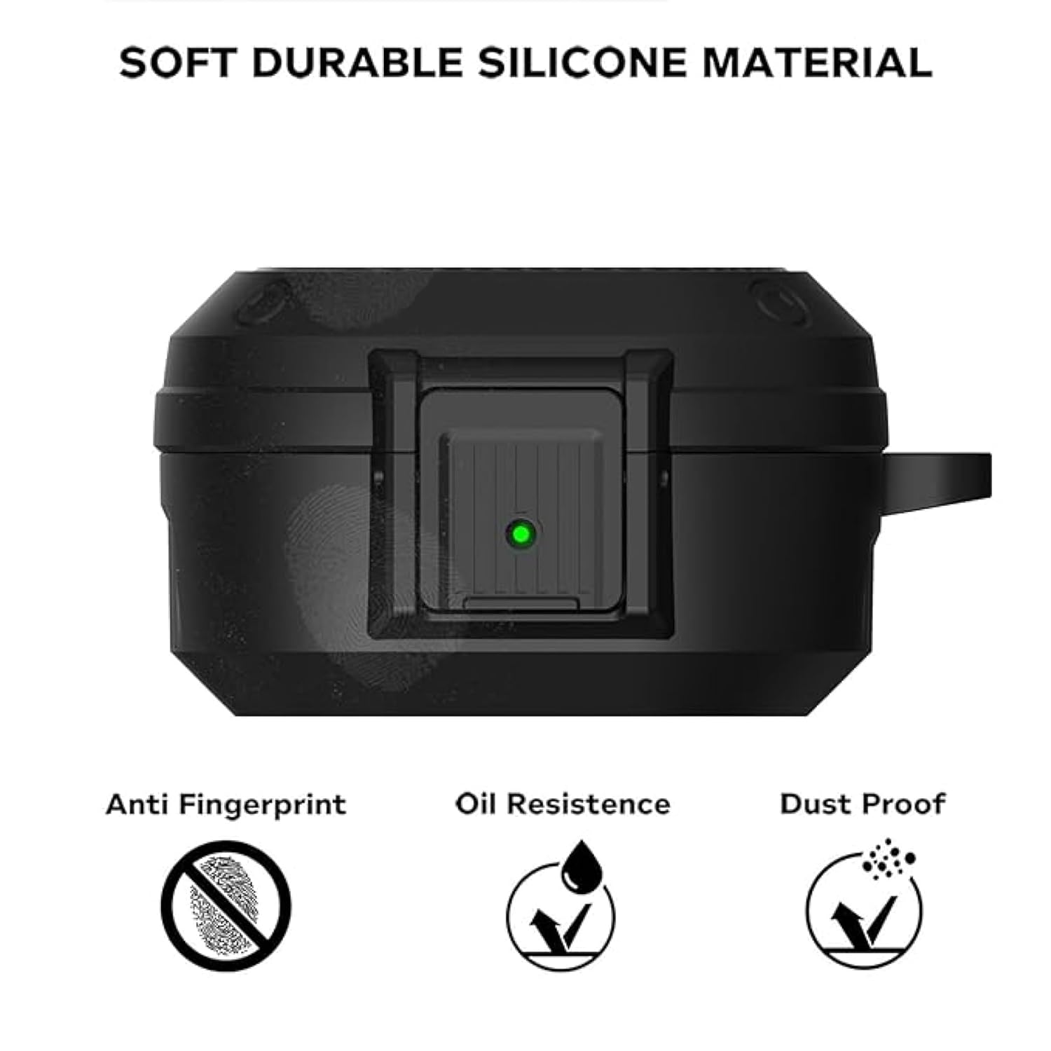 Sounce Tough Case Compatible with Samsung Galaxy Buds Live/Pro/2 Pro, Rugged Protective Cover with Carabiner, Scratch Resistant, Drop Protection, Shock Armor Series - Carbon Fiber