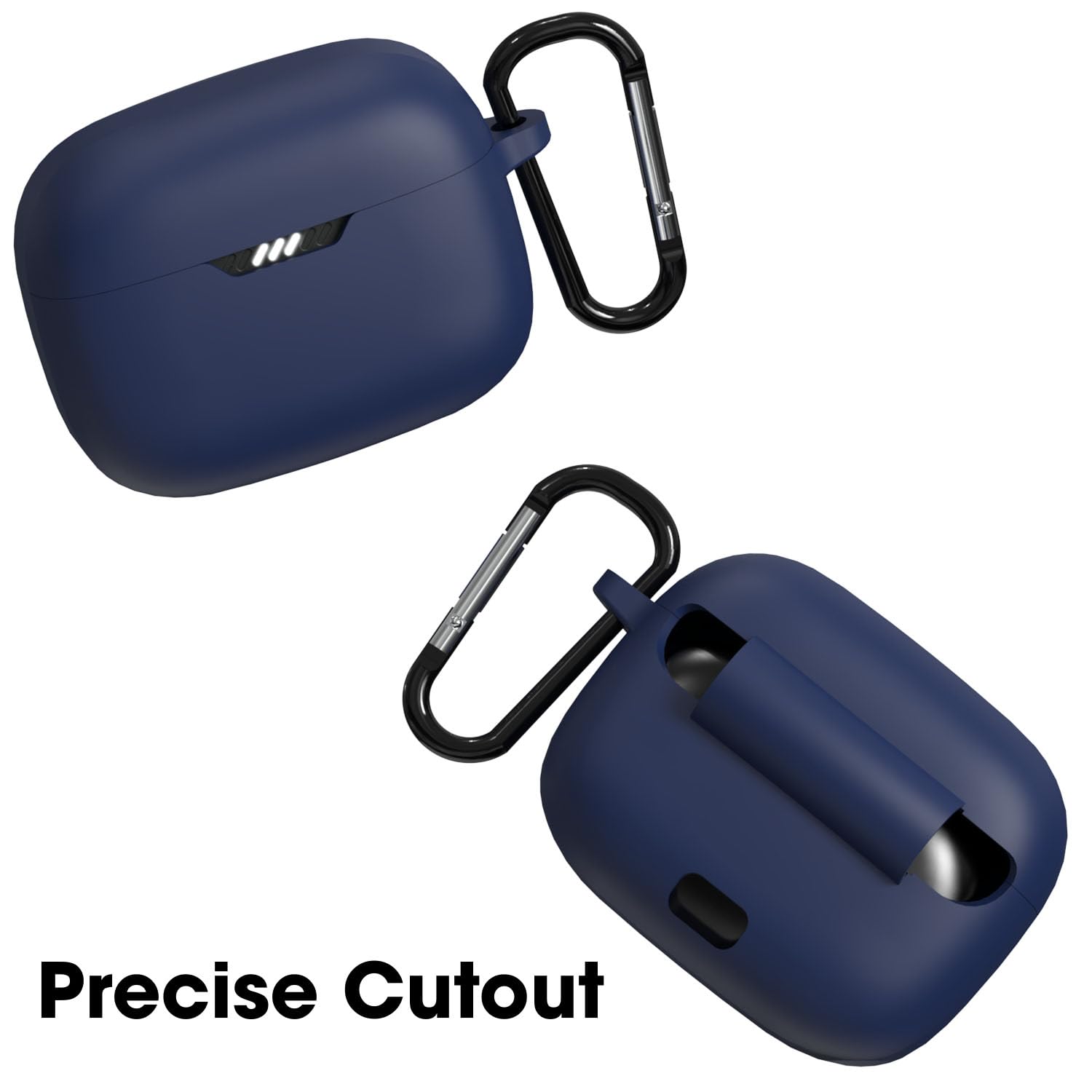 Sounce Earphone Case Cover Compatible for JBL Tune 230NC / JBL Tune 235NC, Soft Silicone Skin Case Cover Shock-Absorbing Protective Case with Keychain [Front LED Visible] (Blue)